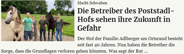 Die Betreiber des Poststadl-Hofs sehen ihre Zukunft in Gefahr